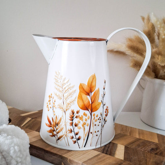 Autumn Leaf Tin Jug Vase