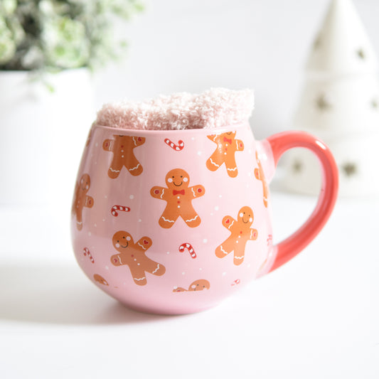 Gingerbread Man Mug & Cosy Socks Gift Set