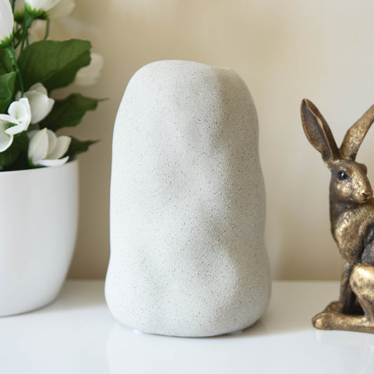 Tall Grey Organic Textured Stoneware Vase