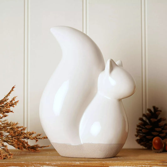 White Ceramic Squirrel