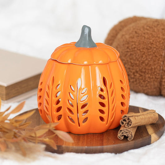 Vibrant Orange Leaf Pumpkin Oil & Wax Warmer