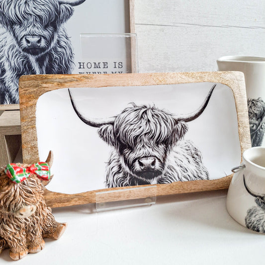 Highland Cow Enamel Tray