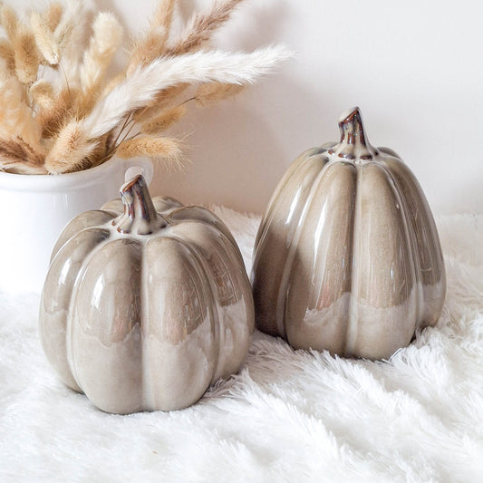 Caramel Ceramic Pumpkin Ornament