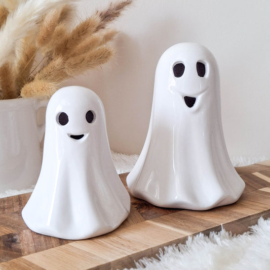 White Ceramic LED Ghost Decoration