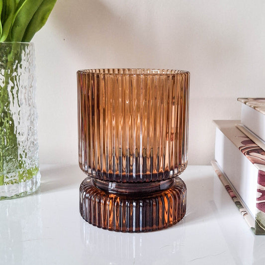 BACK JULY Bronze Ridge Glass LED Lamp