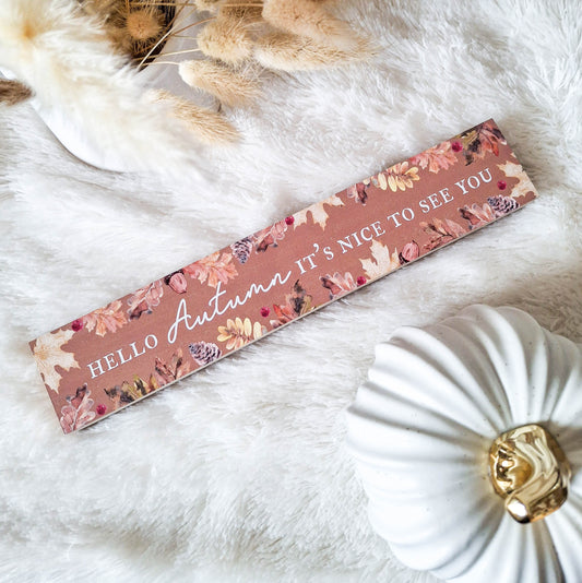 Hello Autumn Wooden Block Plaque