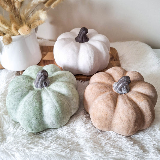 Rustic Terracotta Pumpkin Ornament