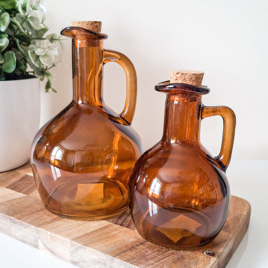 Dark Amber Oil/Vinegar Glass Bottle