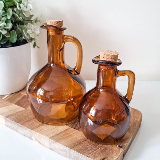 Dark Amber Oil/Vinegar Glass Bottle