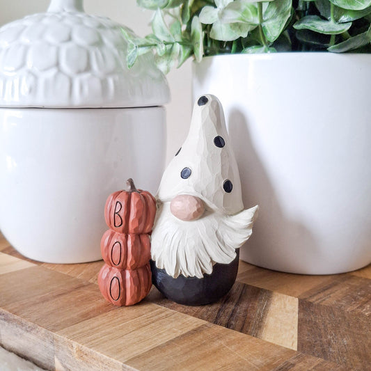 Mini Boo Gonk with Pumpkins Ornament