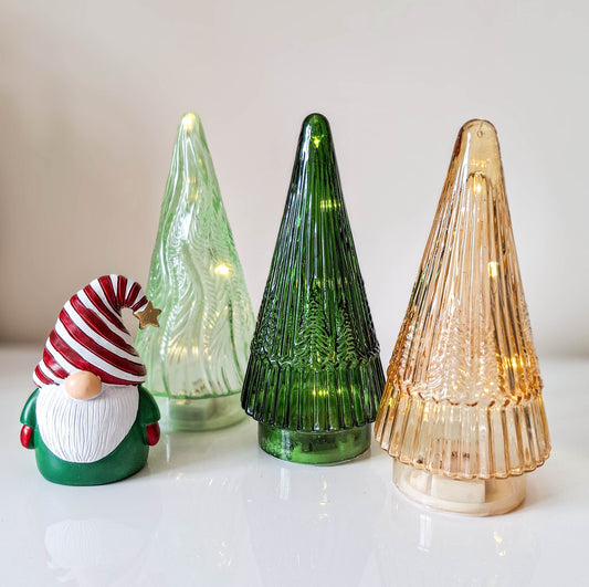 Glass LED Christmas Tree Indoor Ornament