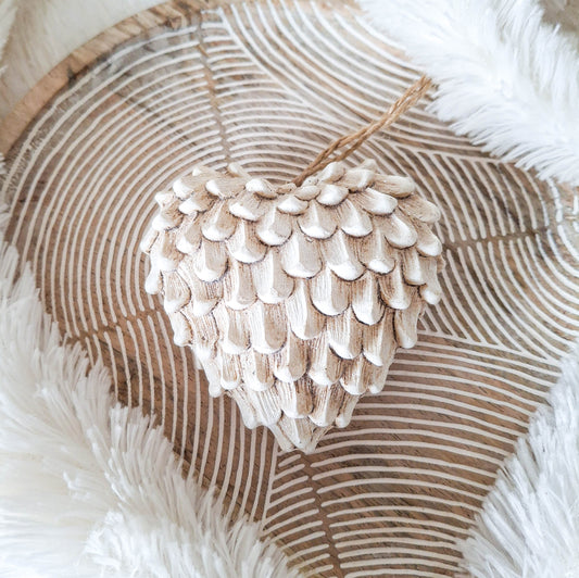 Glitter Angel Wing Heart Hanging Decoration