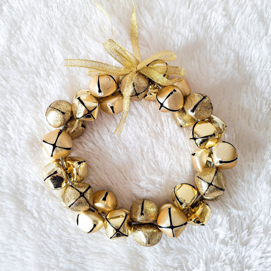 Gold Jingle Bell Metal Wreath