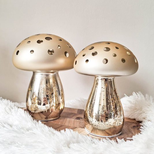 Champagne Gold LED Christmas Mushroom