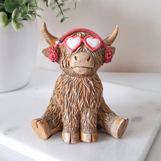 Ear Moofs Happy Highland Cow Figurine