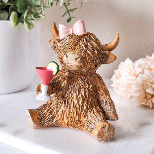Happy Hour Happy Highland Cow Figurine