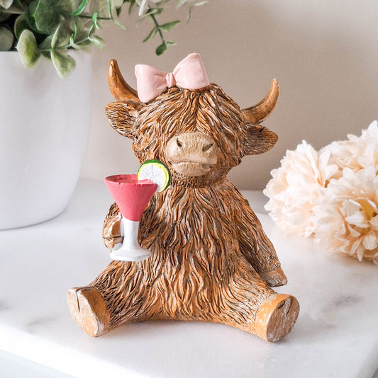 Happy Hour Happy Highland Cow Figurine