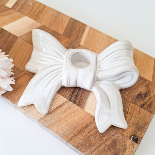 Natural Long Bow Taper Candle Holder
