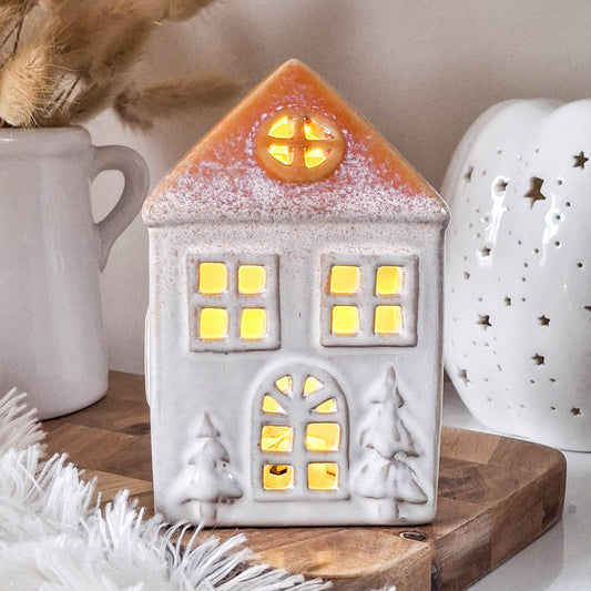 Orange Roof Ceramic LED House
