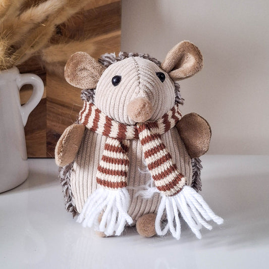 Textured Fabric Hedgehog with Scarf