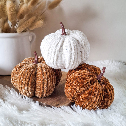 Autumn Knitted Chenille Pumpkin