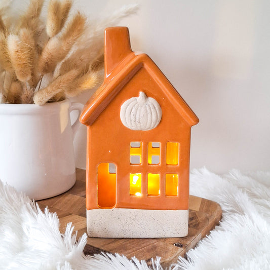 Orange Ceramic LED House