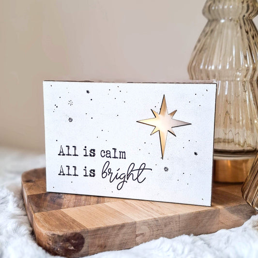 All Is Calm All Is Bright Small LED Sign