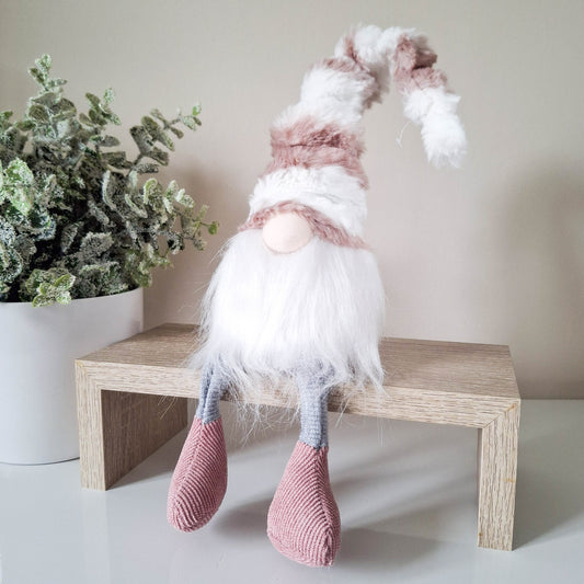 Pink & Cream Fur Hat Sitting Gonk