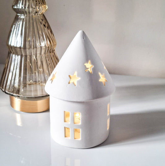 White Round LED House