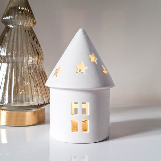 White Round LED House
