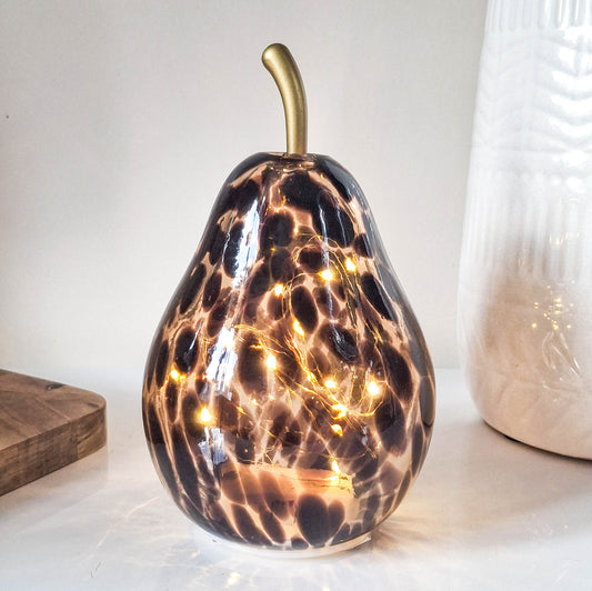 Tortoiseshell Glass LED Pear