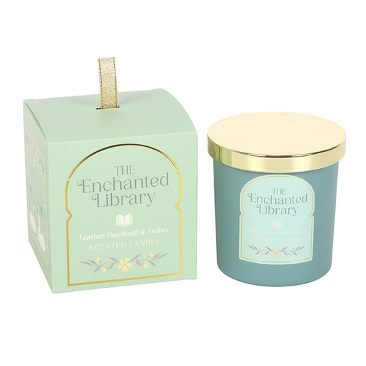 The Enchanted Library Leather Patchouli & Amber Scented Candle