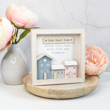 Home Sweet Home Pastel Houses Square Plaque