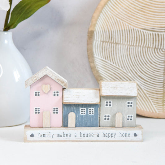 Family Pastel Houses Plaque