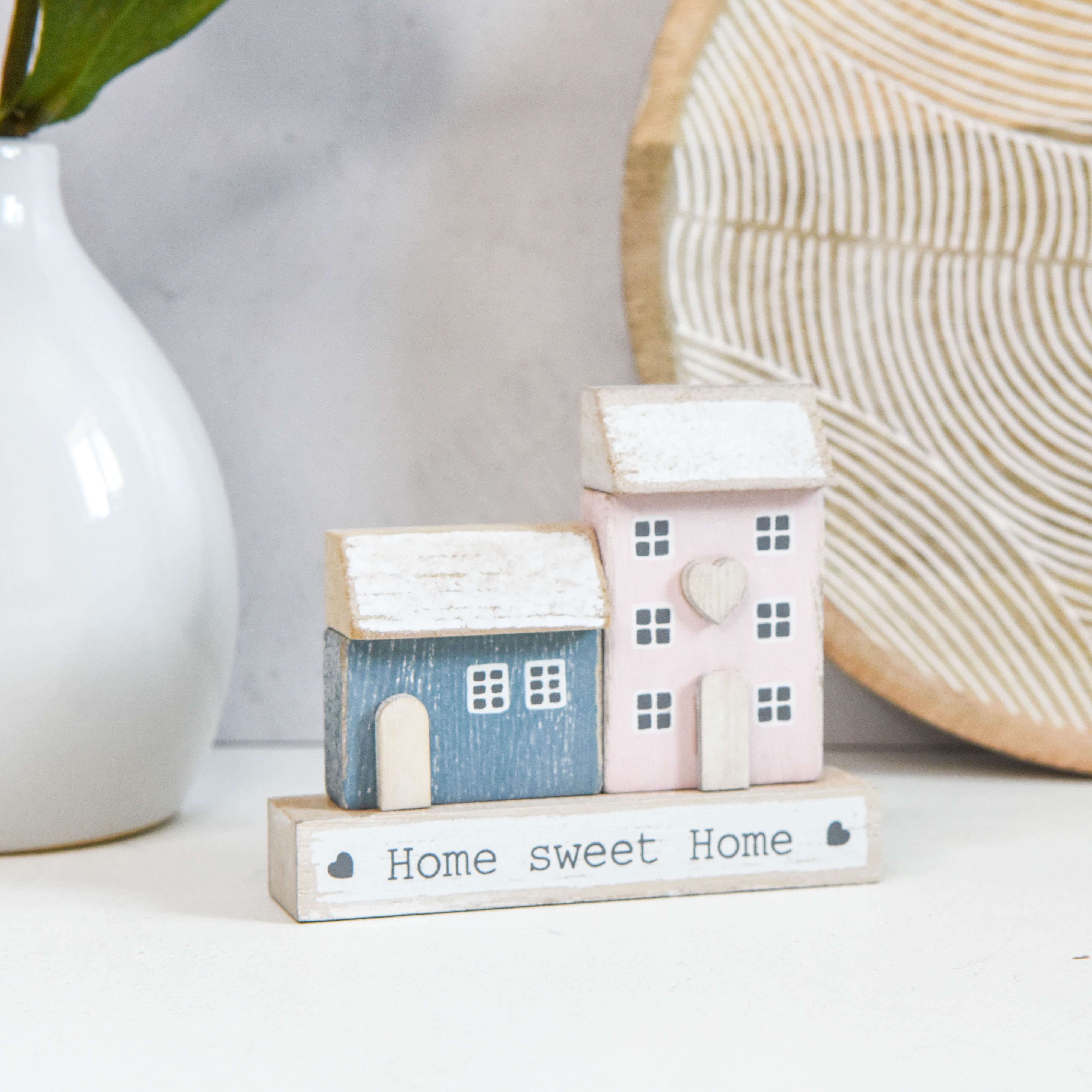Home Sweet Home Pastel Houses Plaque