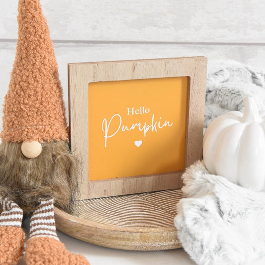 Hello Pumpkin Framed Sign