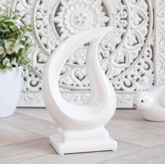 White Teardrop Ornament -  Picture Perfect Interiors