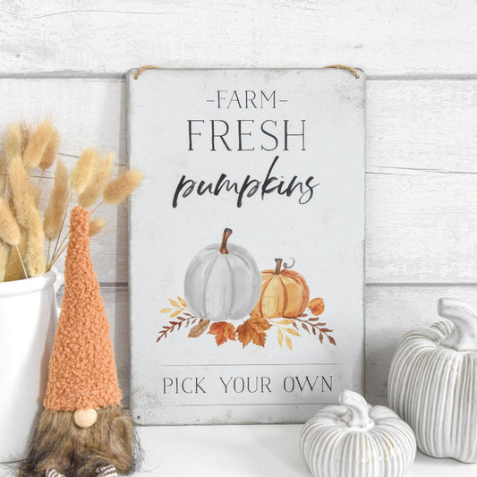 Farm Fresh Pumpkins Metal Sign