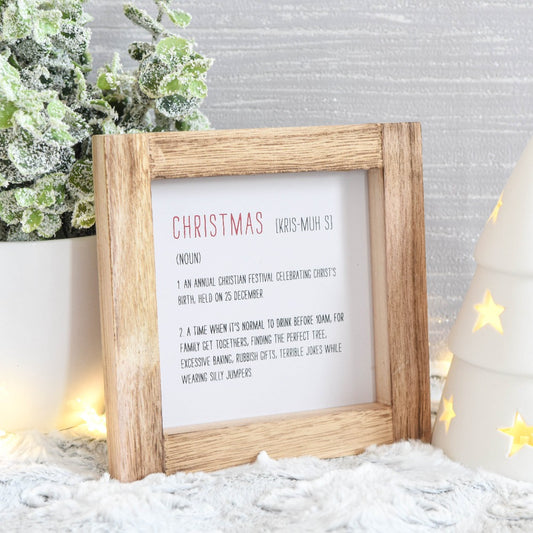 Christmas Definition Wooden Sign