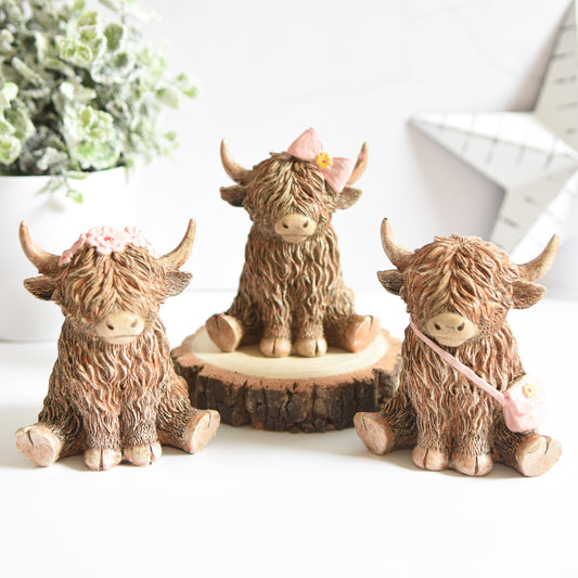 Happy Highland Cow Figurine