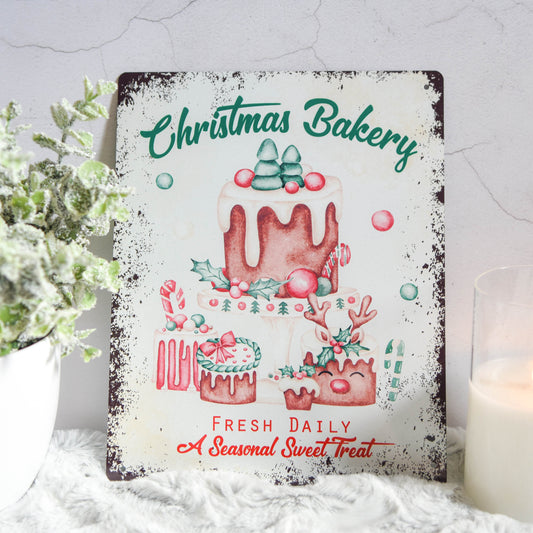 Christmas Bakery Vintage Metal Sign