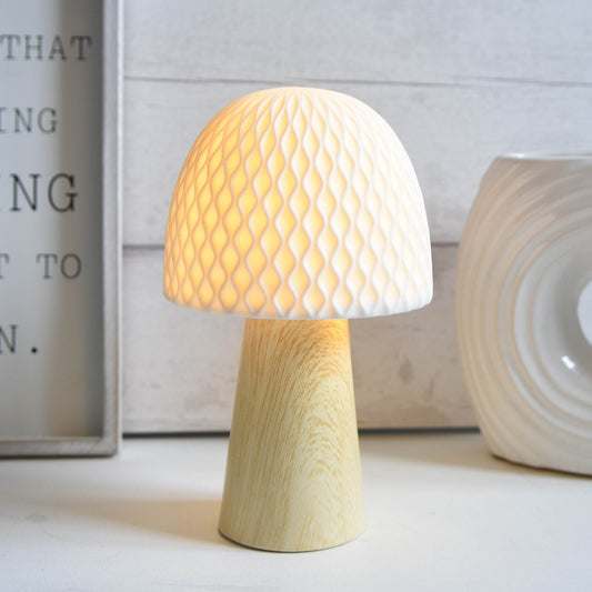 Button Mushroom Porcelain LED Glow Lamp