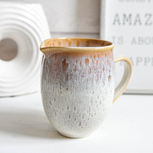 White & Gold Reactive Glaze Jug