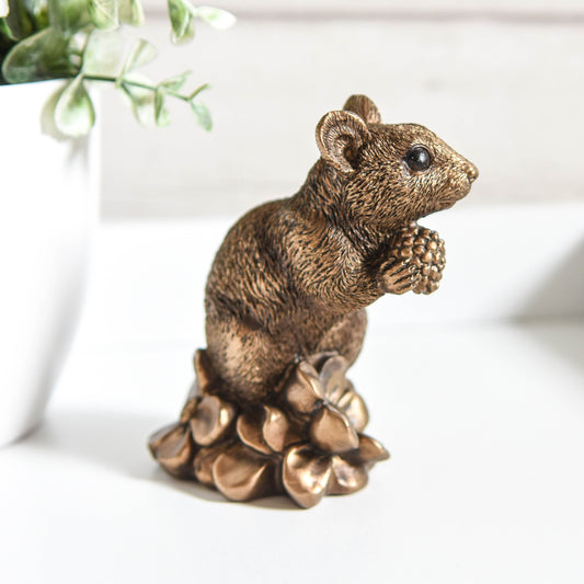 Bronze Mouse with Berry Ornament