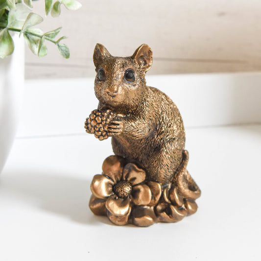 Bronze Mouse with Berry Ornament