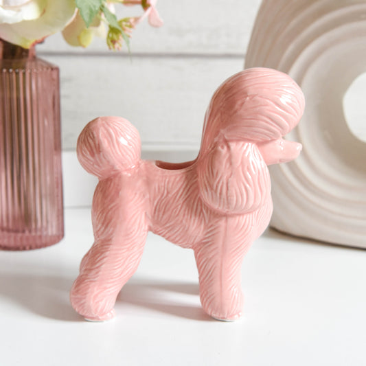 Pink Poodle Taper Candle Holder