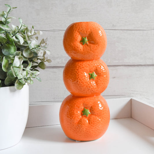 Orange Fruit Stack Ceramic Vase