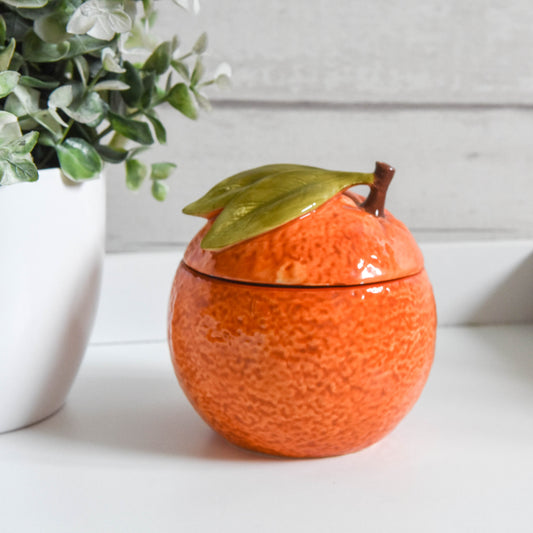 Orange Fruit Ceramic Storage Jar