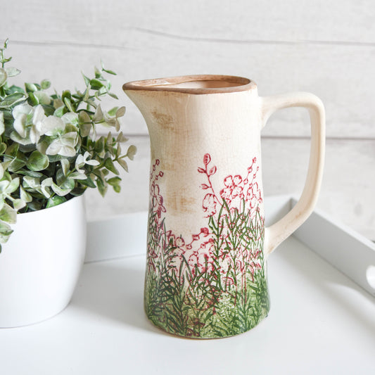 Vintage Wild Flower Garden Crackle Jug