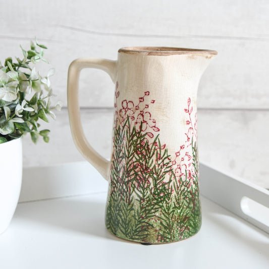 Vintage Wild Flower Garden Crackle Jug